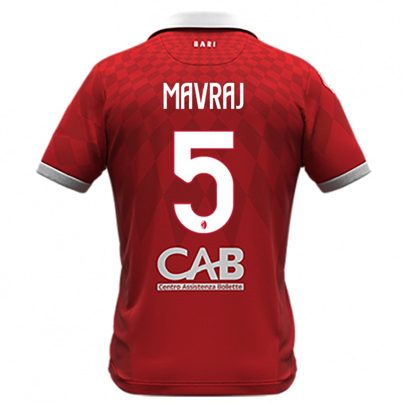 Danxen Uomo Maglia Indrit Mavraj #5 Rosso Bianco Kit Gara Away 2025/26 Maglietta