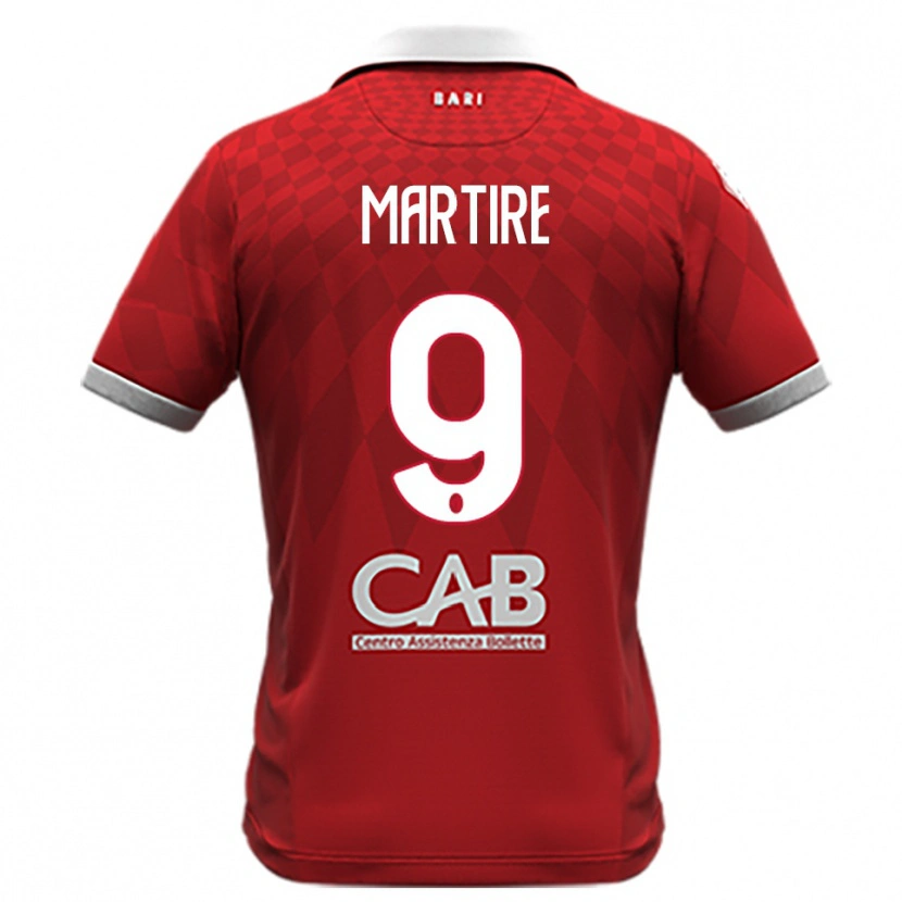 Danxen Uomo Maglia Nicolò Martire #9 Rosso Bianco Kit Gara Away 2025/26 Maglietta