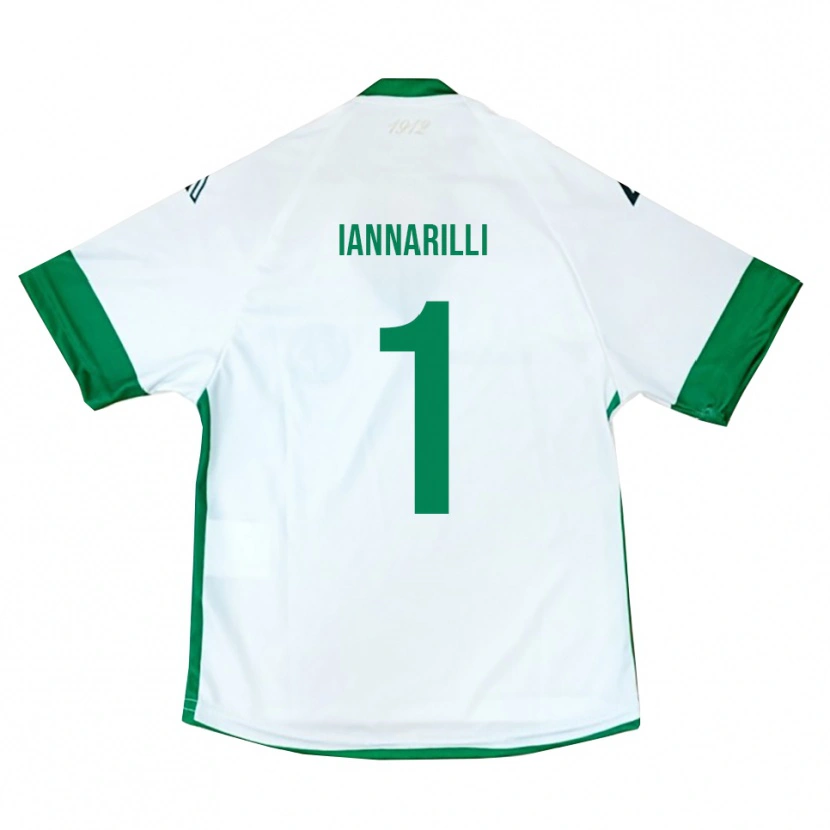 Danxen Uomo Maglia Antony Iannarilli #1 Bianco Verde Blu Kit Gara Away 2025/26 Maglietta