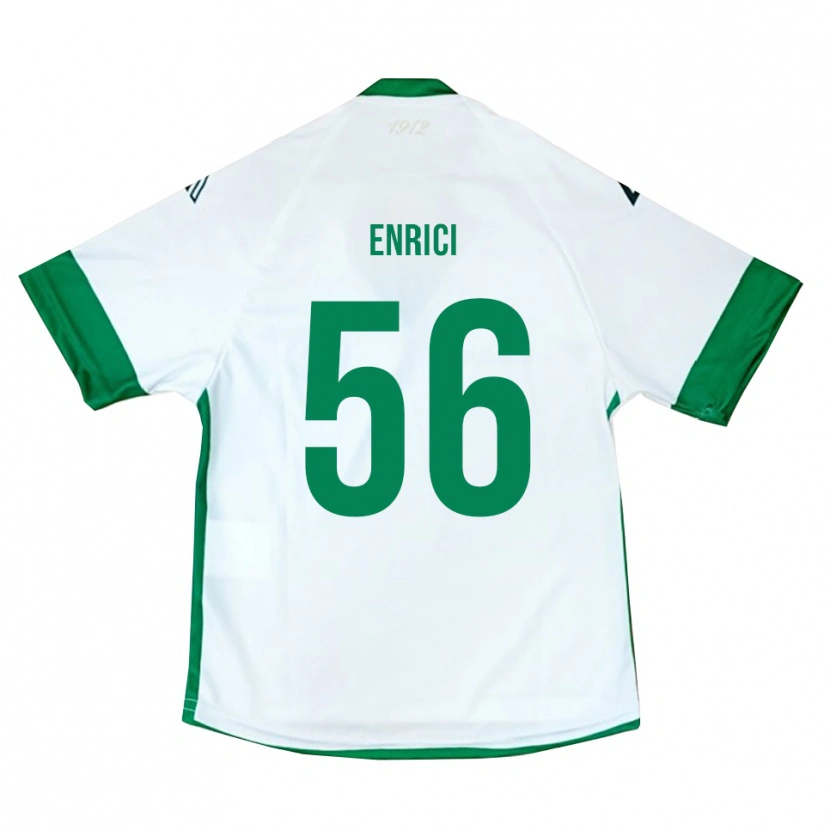 Danxen Uomo Maglia Patrick Enrici #56 Bianco Verde Blu Kit Gara Away 2025/26 Maglietta
