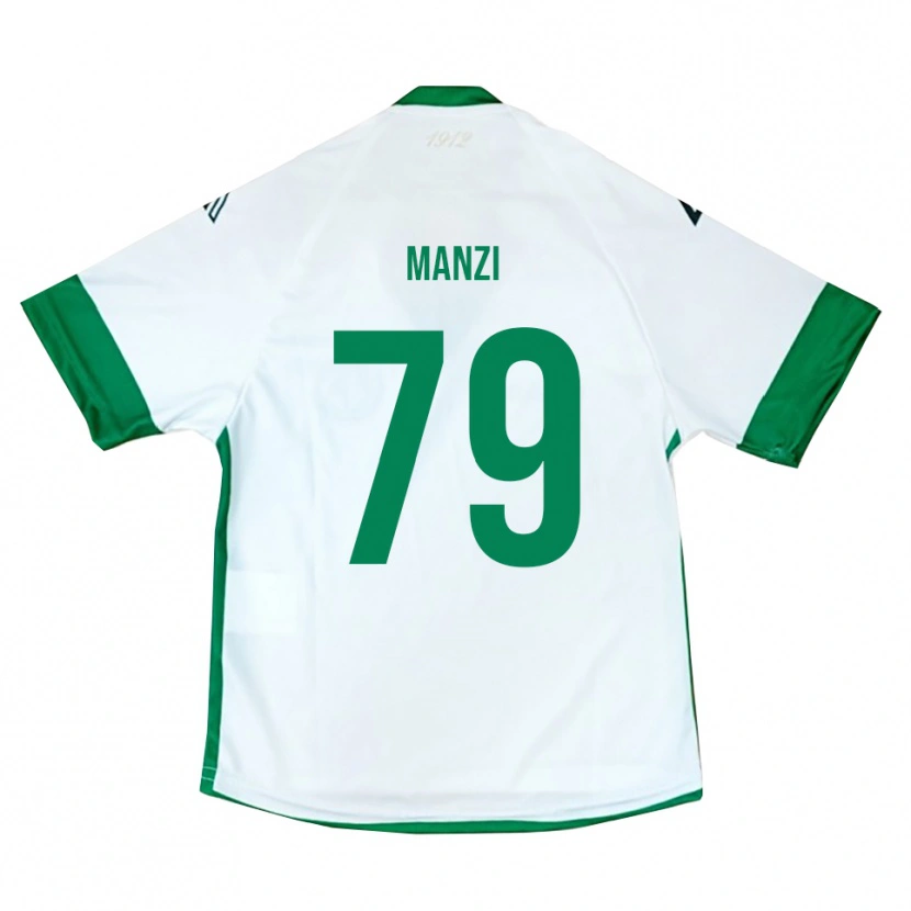 Danxen Uomo Maglia Claudio Manzi #79 Bianco Verde Blu Kit Gara Away 2025/26 Maglietta