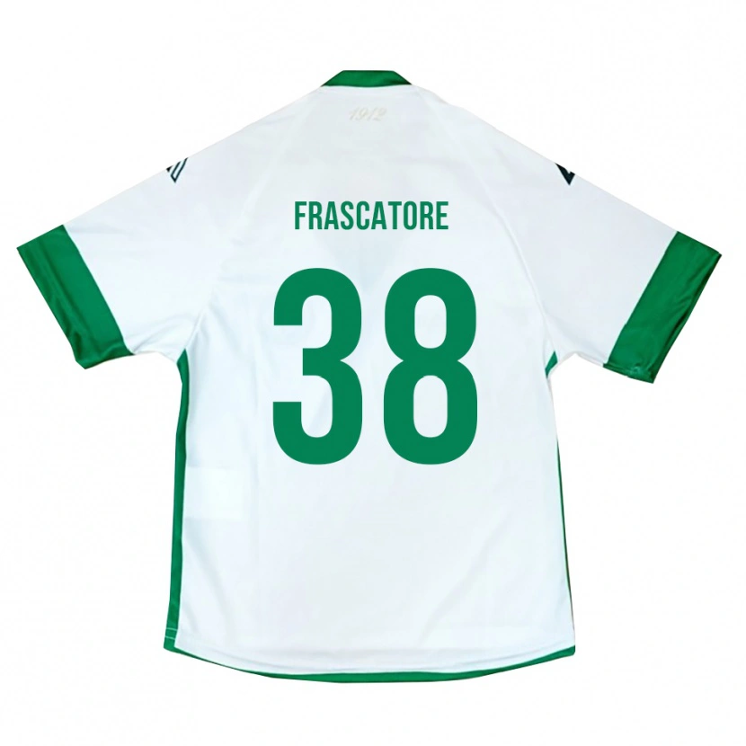 Danxen Uomo Maglia Paolo Frascatore #38 Bianco Verde Blu Kit Gara Away 2025/26 Maglietta