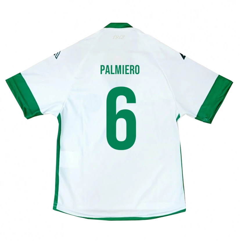 Danxen Uomo Maglia Luca Palmiero #6 Bianco Verde Blu Kit Gara Away 2025/26 Maglietta