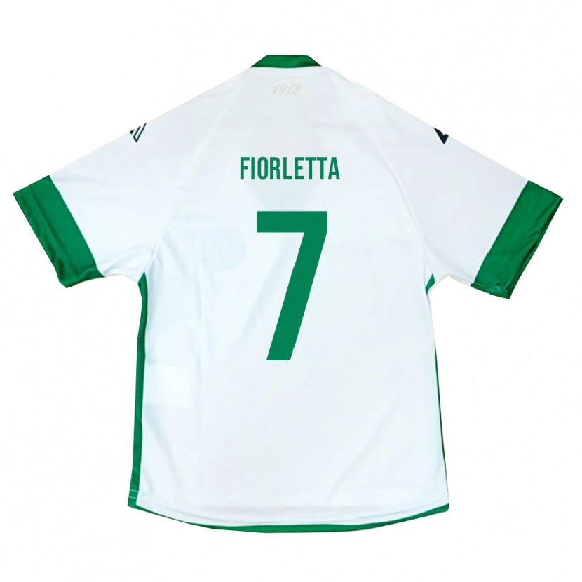 Danxen Uomo Maglia Gianmarco Fiorletta #7 Bianco Verde Blu Kit Gara Away 2025/26 Maglietta