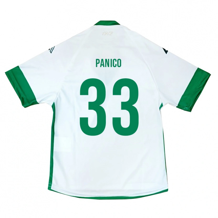 Danxen Uomo Maglia Giuseppe Panico #33 Bianco Verde Blu Kit Gara Away 2025/26 Maglietta