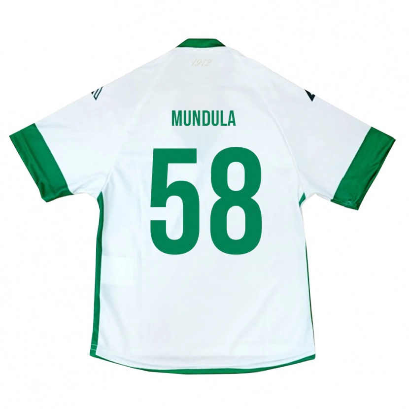 Danxen Uomo Maglia Ciro Mundula #58 Bianco Verde Blu Kit Gara Away 2025/26 Maglietta