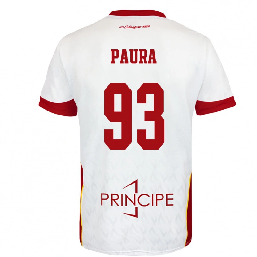 Danxen Uomo Maglia Mario Paura #93 Bianco Rosso Kit Gara Away 2025/26 Maglietta