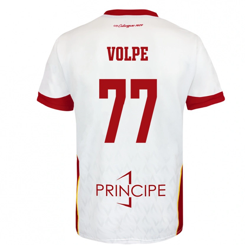 Danxen Uomo Maglia Giovanni Volpe #77 Bianco Rosso Kit Gara Away 2025/26 Maglietta