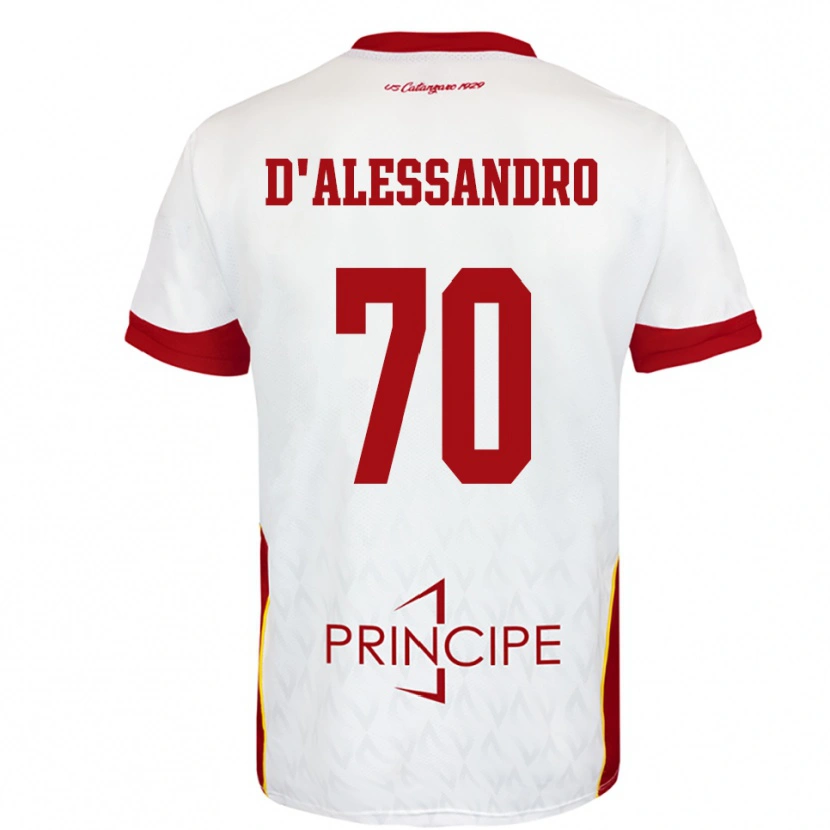 Danxen Uomo Maglia Marco D'alessandro #70 Bianco Rosso Kit Gara Away 2025/26 Maglietta
