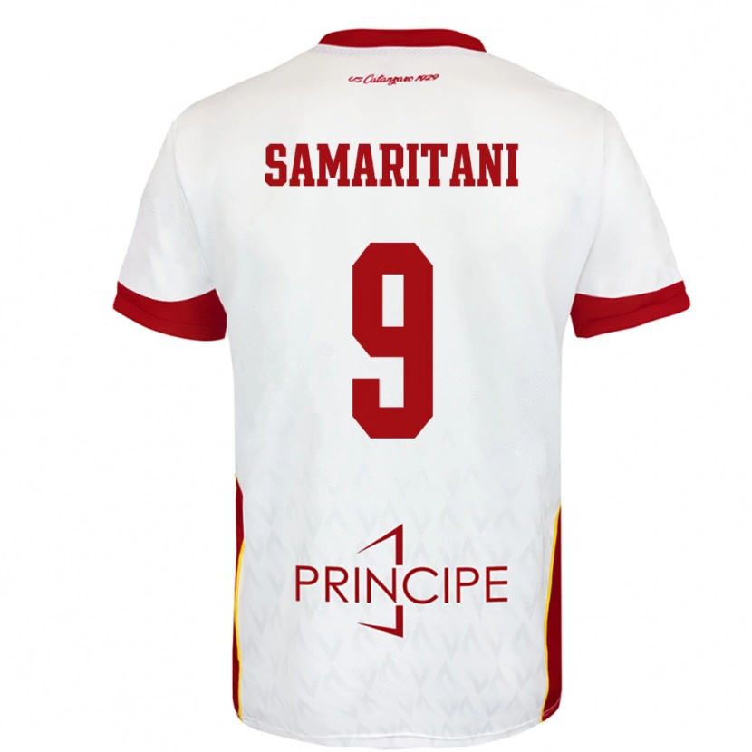 Danxen Uomo Maglia Cristian Samaritani #9 Bianco Rosso Kit Gara Away 2025/26 Maglietta