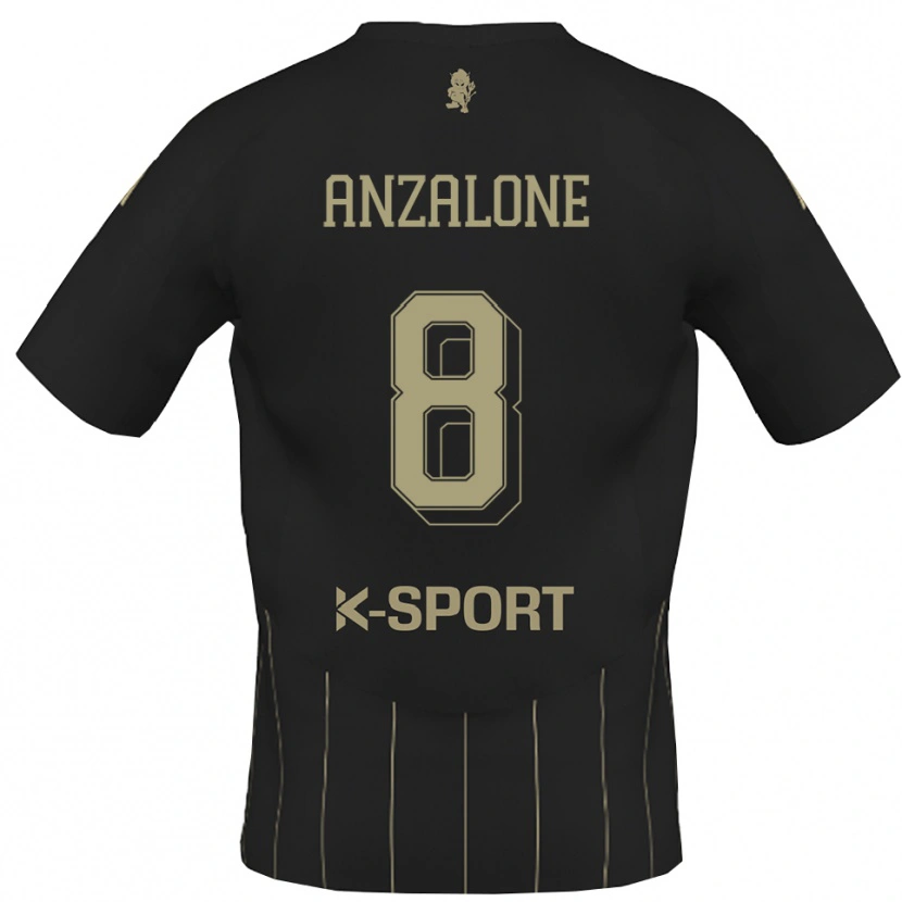 Danxen Uomo Maglia Mattia Anzalone #8 Grigio Bianco Kit Gara Away 2025/26 Maglietta