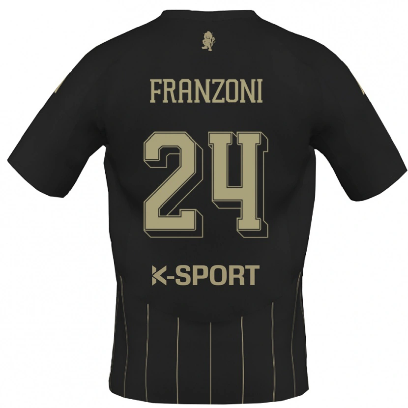 Danxen Uomo Maglia Andrea Franzoni #24 Grigio Bianco Kit Gara Away 2025/26 Maglietta