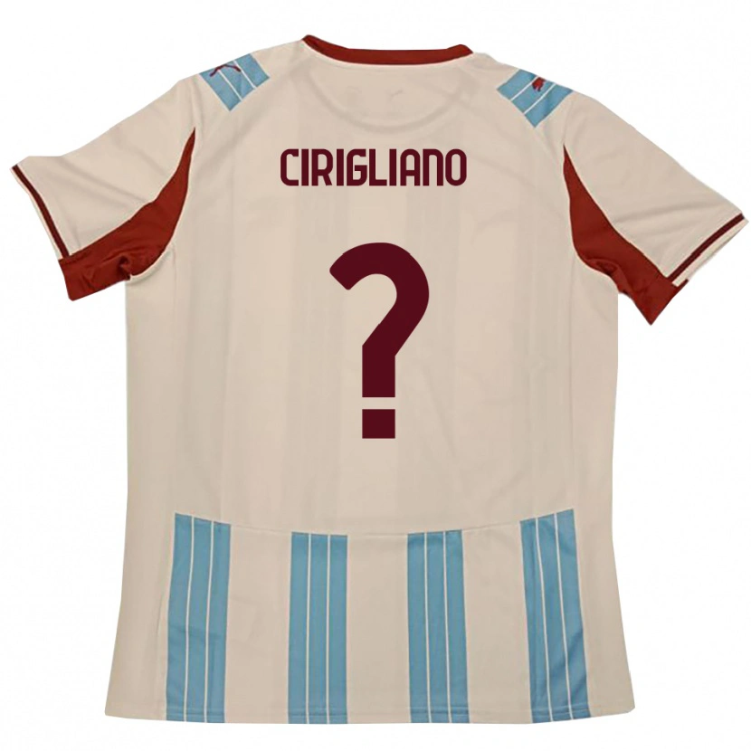 Danxen Uomo Maglia Giulio Cirigliano #0 Azzurro Cielo Bianco Kit Gara Away 2025/26 Maglietta