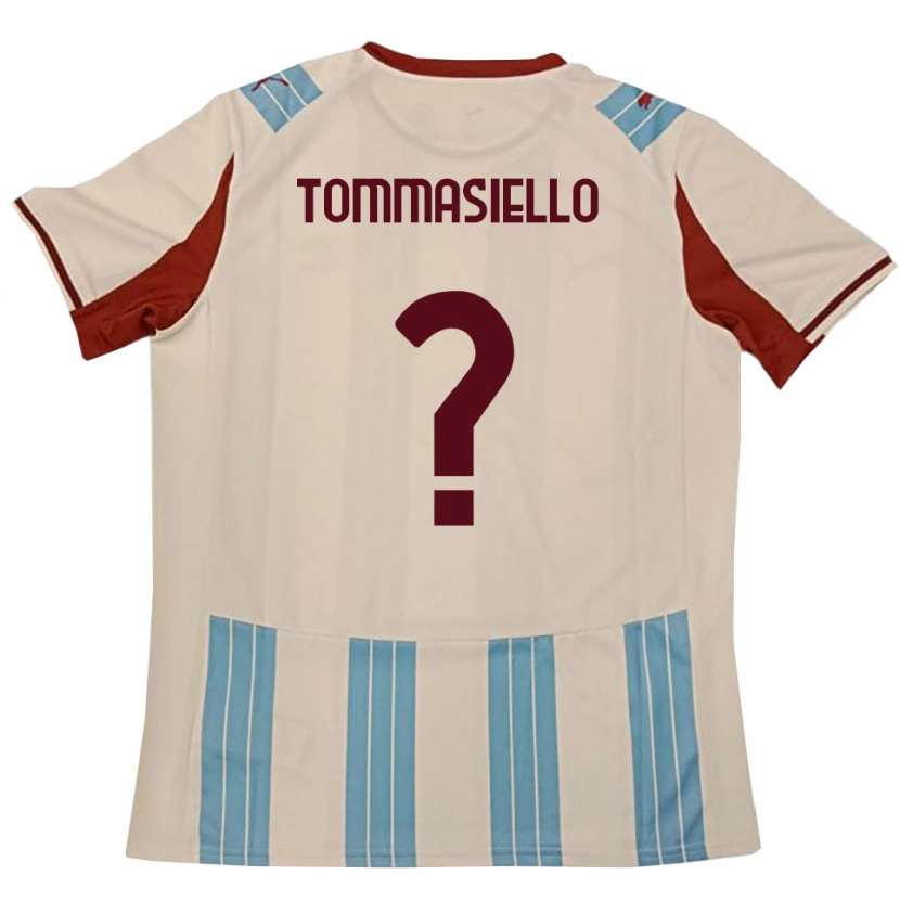 Danxen Uomo Maglia Francesco Tommasiello #0 Azzurro Cielo Bianco Kit Gara Away 2025/26 Maglietta