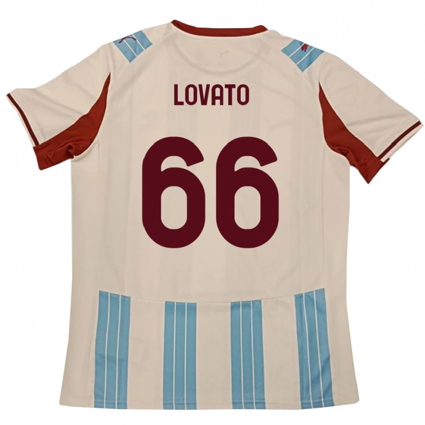 Danxen Uomo Maglia Matteo Lovato #66 Azzurro Cielo Bianco Kit Gara Away 2025/26 Maglietta