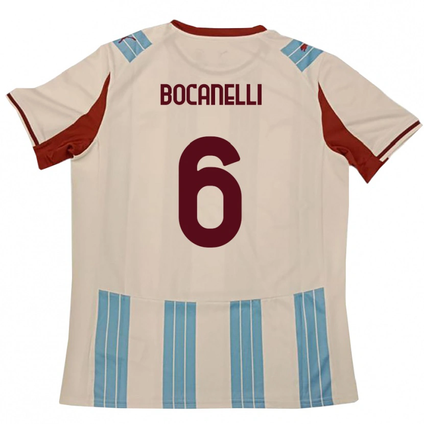 Danxen Uomo Maglia Giovanni Bocanelli #6 Azzurro Cielo Bianco Kit Gara Away 2025/26 Maglietta