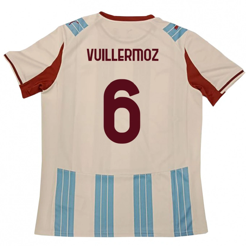 Danxen Uomo Maglia Joshua Vuillermoz #6 Azzurro Cielo Bianco Kit Gara Away 2025/26 Maglietta
