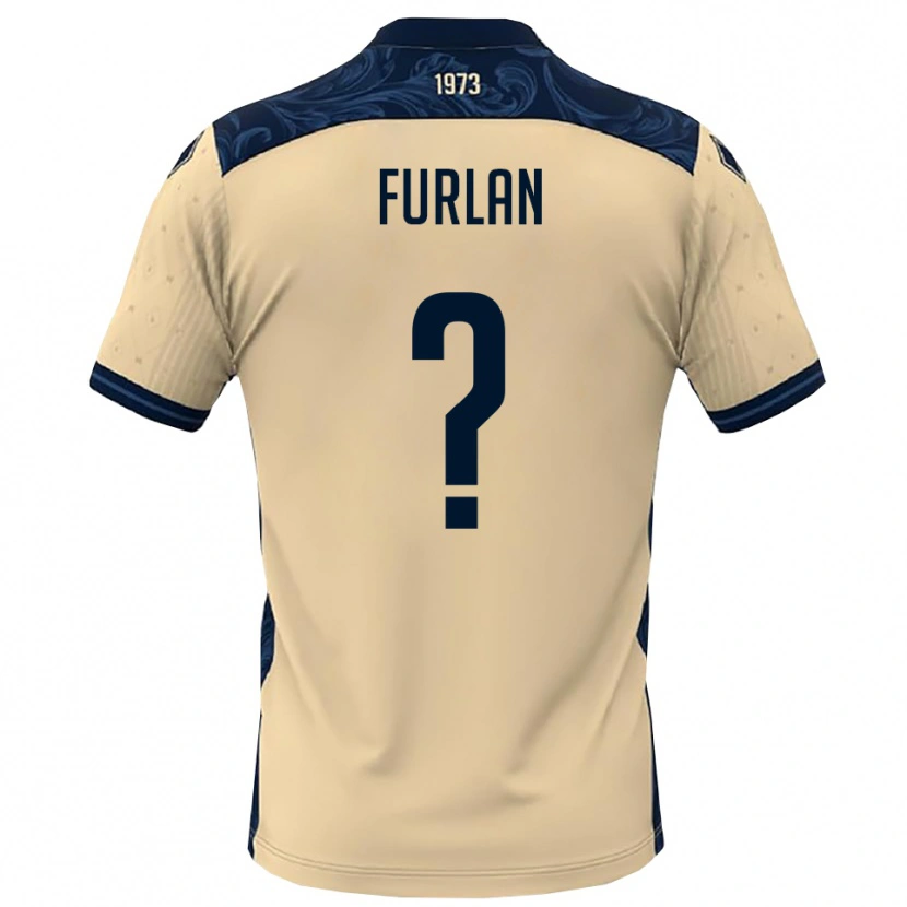 Danxen Uomo Maglia Giacomo Furlan #0 Bianco Navy Kit Gara Away 2025/26 Maglietta