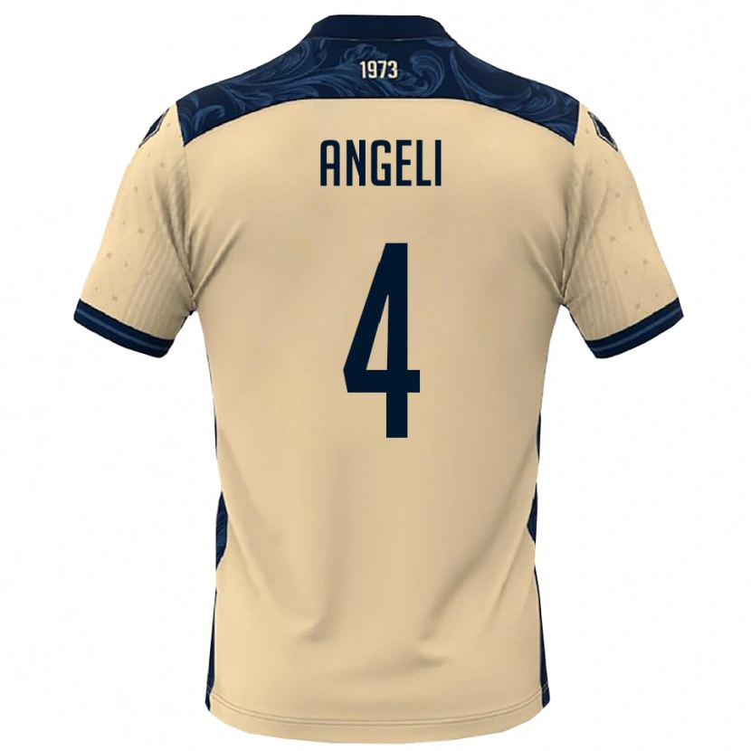 Danxen Uomo Maglia Matteo Angeli #4 Bianco Navy Kit Gara Away 2025/26 Maglietta