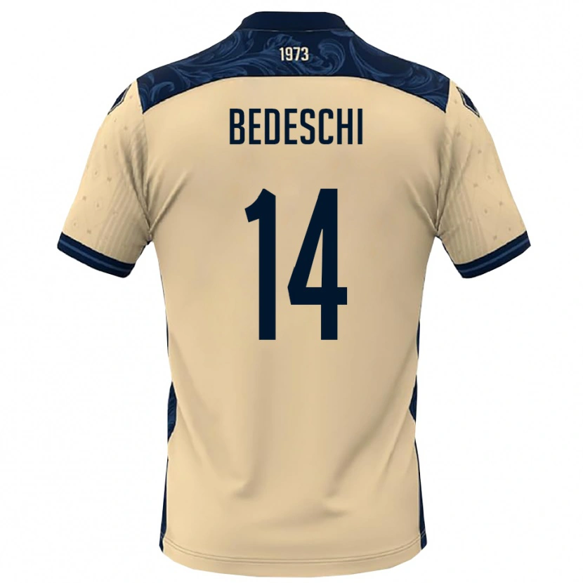 Danxen Uomo Maglia Davide Bedeschi #14 Bianco Navy Kit Gara Away 2025/26 Maglietta