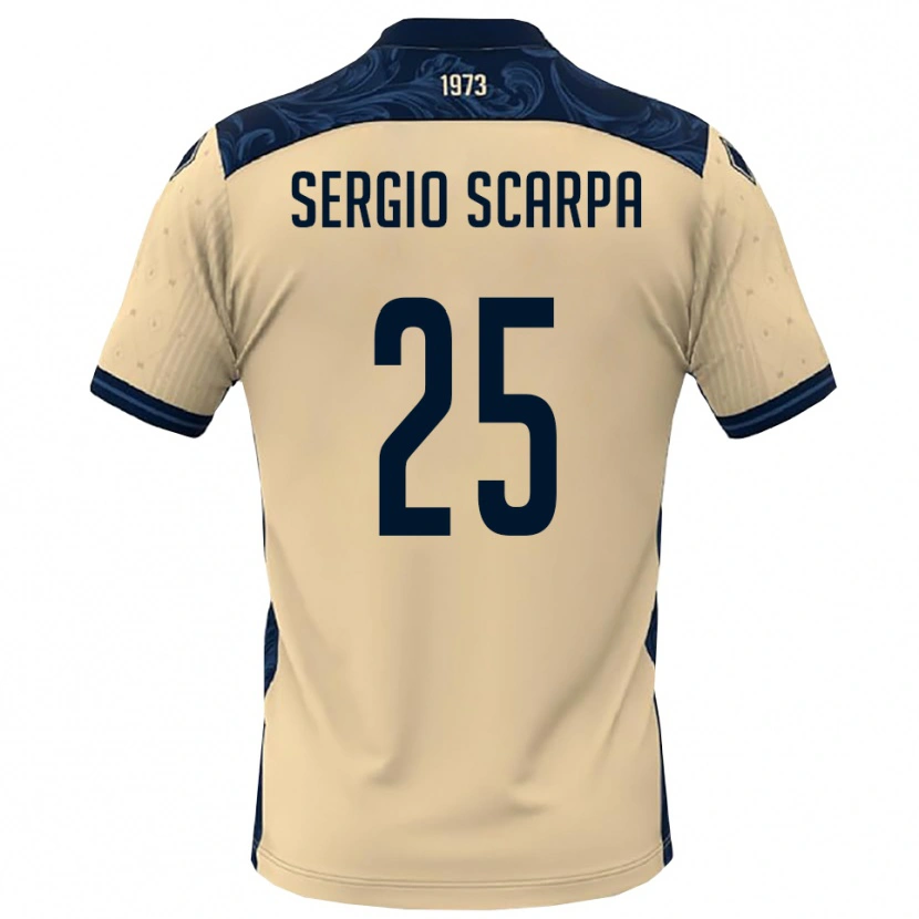 Danxen Uomo Maglia Nicolò Sergio Scarpa #25 Bianco Navy Kit Gara Away 2025/26 Maglietta