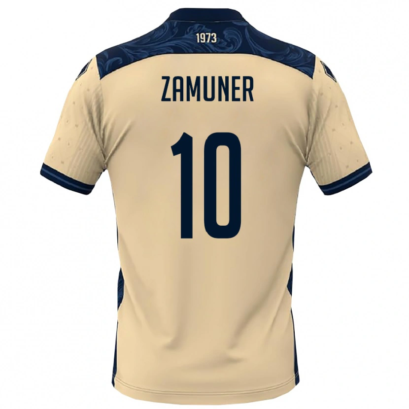 Danxen Uomo Maglia Mattia Zamuner #10 Bianco Navy Kit Gara Away 2025/26 Maglietta