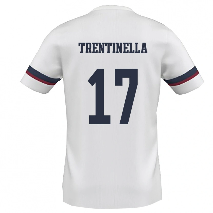 Danxen Uomo Maglia Marco Trentinella #17 Bianco Rosso Kit Gara Away 2025/26 Maglietta