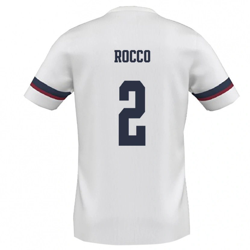 Danxen Uomo Maglia Antonio Rocco #2 Bianco Rosso Kit Gara Away 2025/26 Maglietta