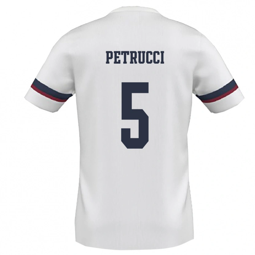 Danxen Uomo Maglia Gianluca Petrucci #5 Bianco Rosso Kit Gara Away 2025/26 Maglietta