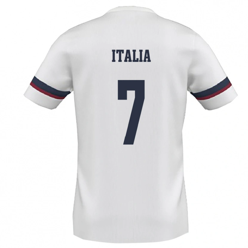 Danxen Uomo Maglia Matteo Italia #7 Bianco Rosso Kit Gara Away 2025/26 Maglietta