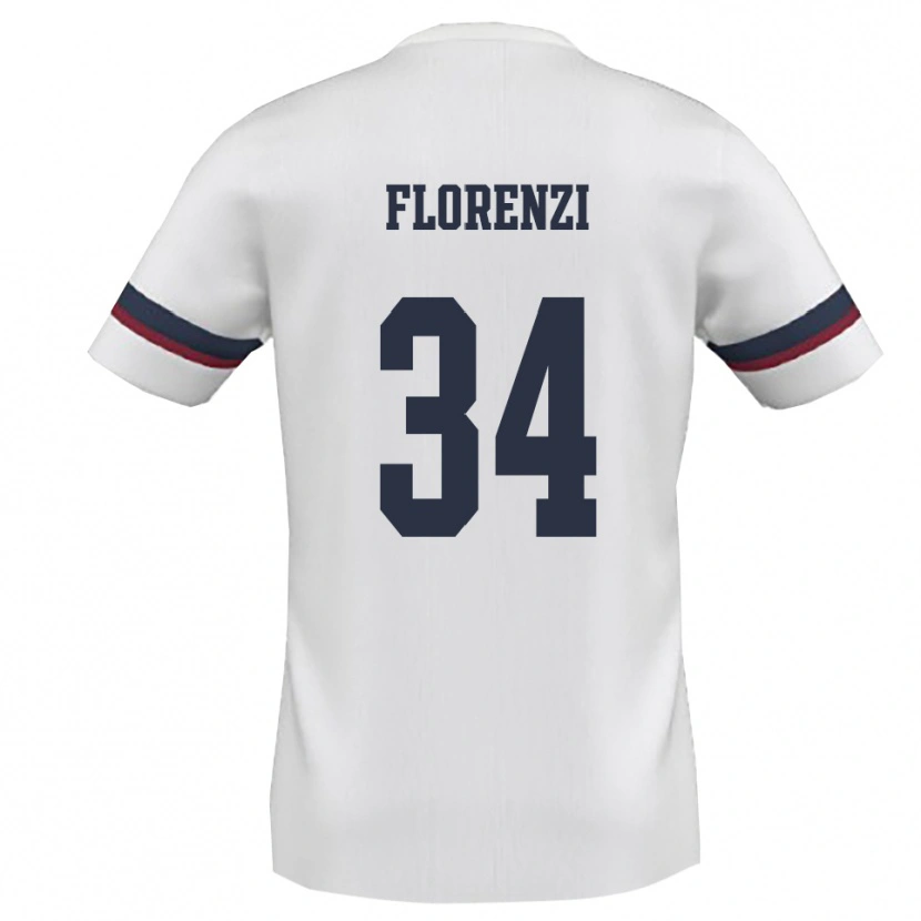 Danxen Uomo Maglia Aldo Florenzi #34 Bianco Rosso Kit Gara Away 2025/26 Maglietta