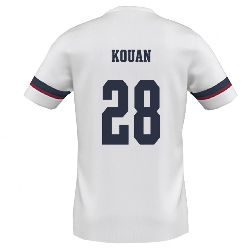 Danxen Uomo Maglia Christian Kouan #28 Bianco Rosso Kit Gara Away 2025/26 Maglietta