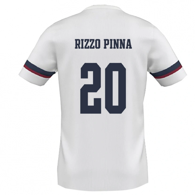 Danxen Uomo Maglia Andrea Rizzo Pinna #20 Bianco Rosso Kit Gara Away 2025/26 Maglietta