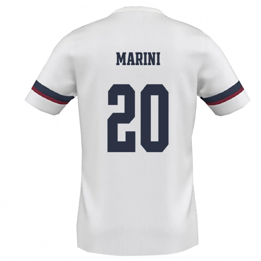 Danxen Uomo Maglia Alfredo Marini #20 Bianco Rosso Kit Gara Away 2025/26 Maglietta
