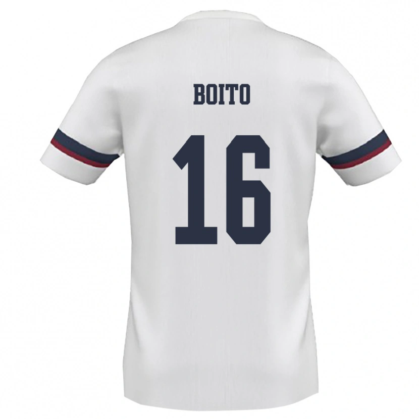 Danxen Uomo Maglia Lucio Boito #16 Bianco Rosso Kit Gara Away 2025/26 Maglietta