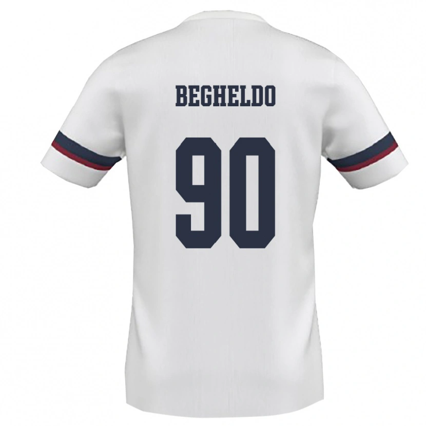 Danxen Uomo Maglia Gianmarco Begheldo #90 Bianco Rosso Kit Gara Away 2025/26 Maglietta