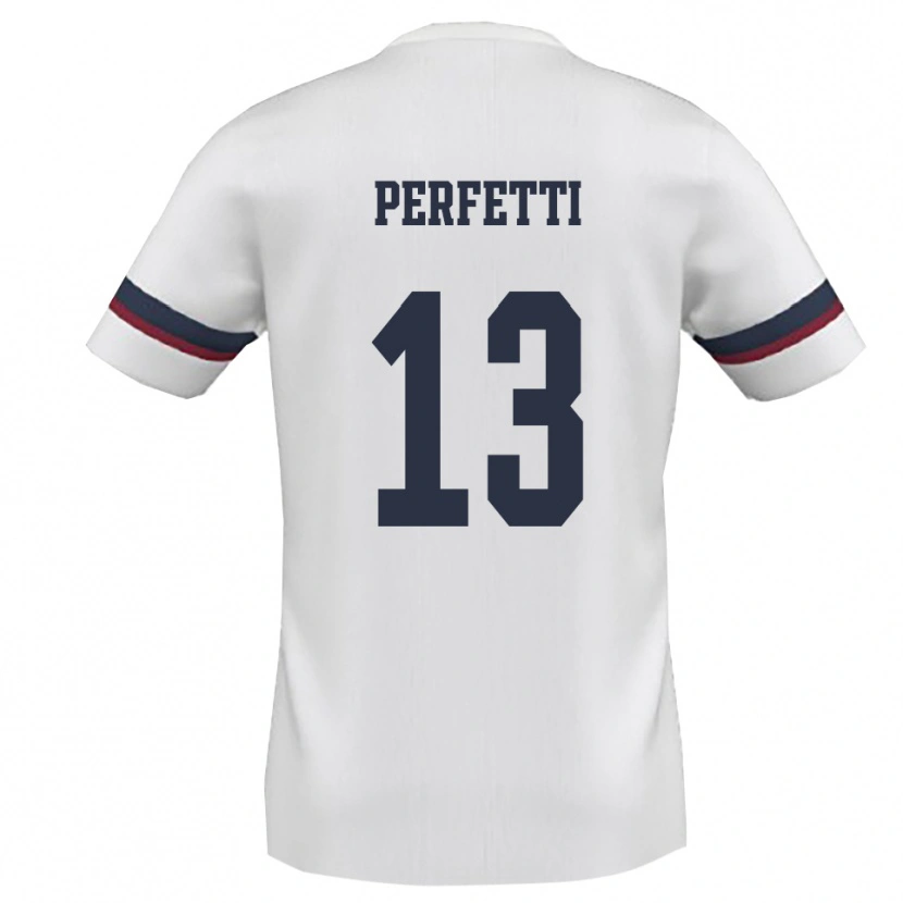 Danxen Uomo Maglia Daniel Perfetti #13 Bianco Rosso Kit Gara Away 2025/26 Maglietta