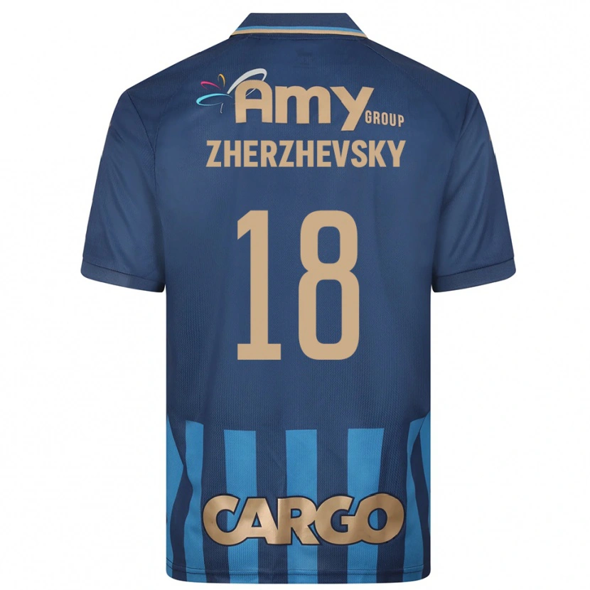 Danxen Uomo Maglia Roy Zherzhevsky #18 Blu Navy Kit Gara Away 2025/26 Maglietta