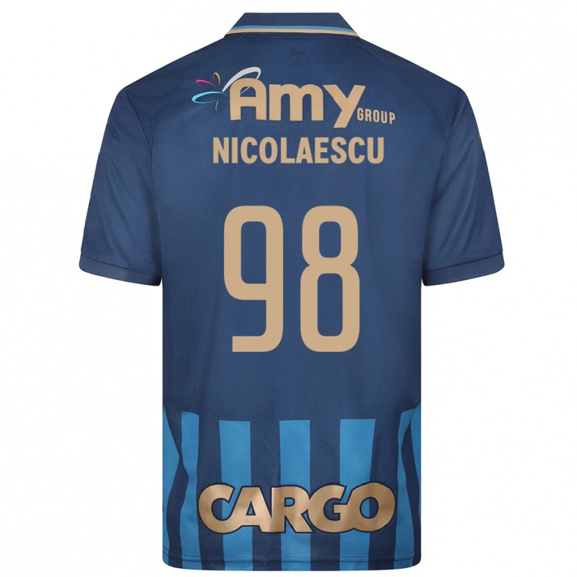 Danxen Uomo Maglia Ion Nicolaescu #98 Blu Navy Kit Gara Away 2025/26 Maglietta