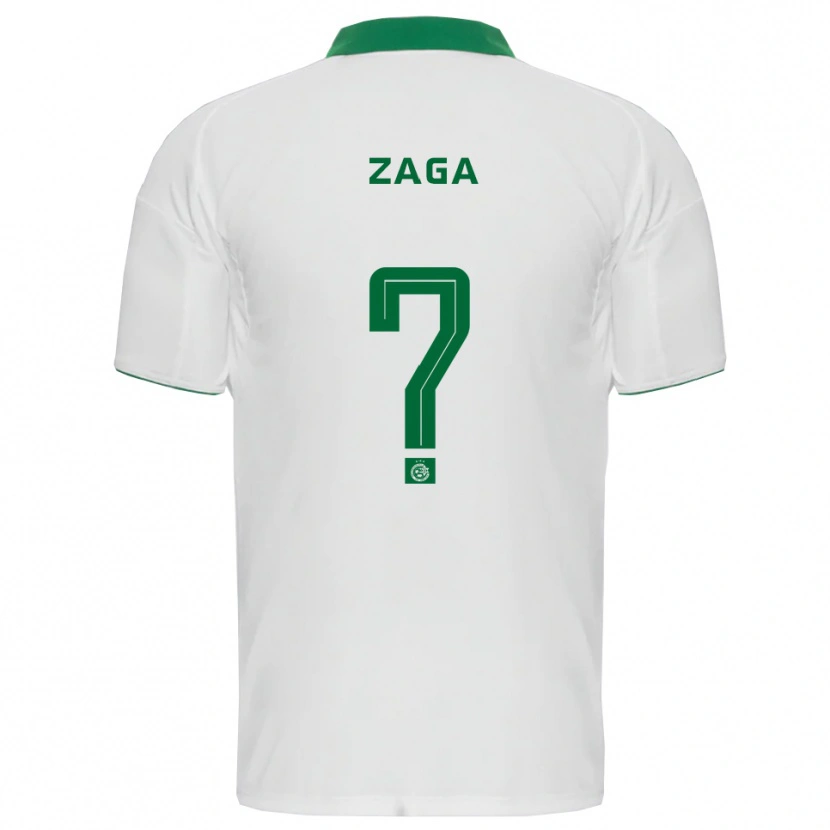 Danxen Uomo Maglia Binyamin Zaga #0 Bianco Verde Kit Gara Away 2025/26 Maglietta