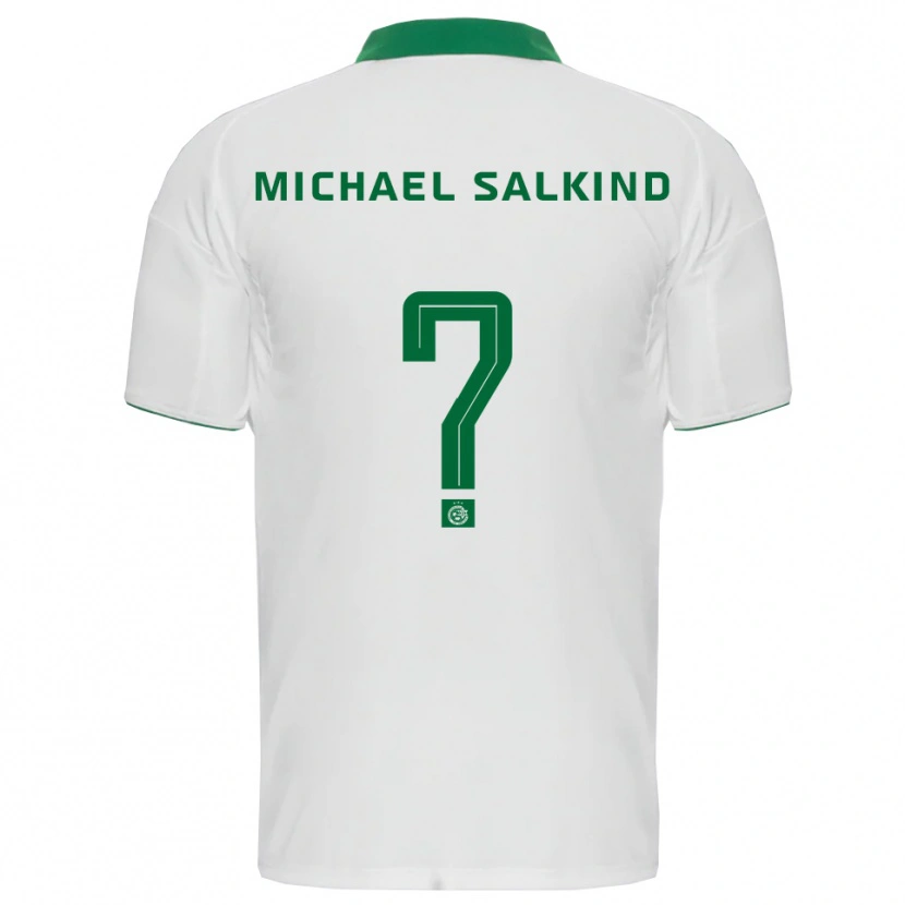 Danxen Uomo Maglia Liav Michael Salkind #0 Bianco Verde Kit Gara Away 2025/26 Maglietta