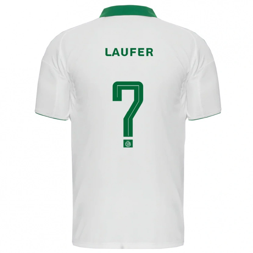 Danxen Uomo Maglia Ronny Laufer #0 Bianco Verde Kit Gara Away 2025/26 Maglietta