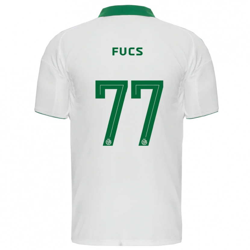 Danxen Uomo Maglia Roee Fucs #77 Bianco Verde Kit Gara Away 2025/26 Maglietta