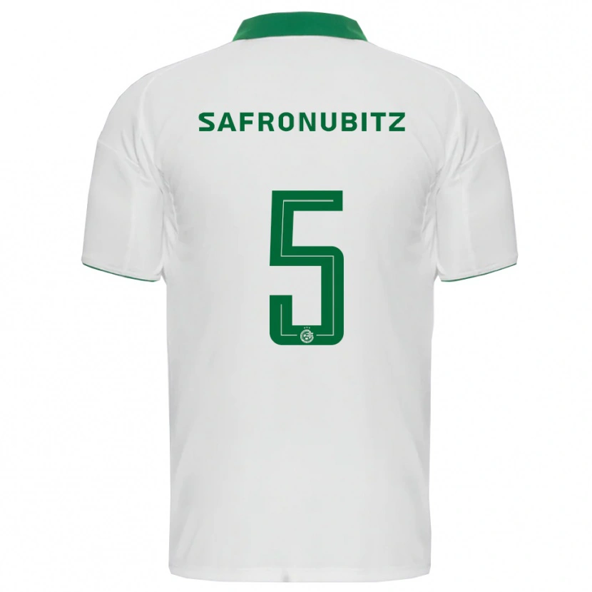 Danxen Uomo Maglia Dan Safronubitz #5 Bianco Verde Kit Gara Away 2025/26 Maglietta