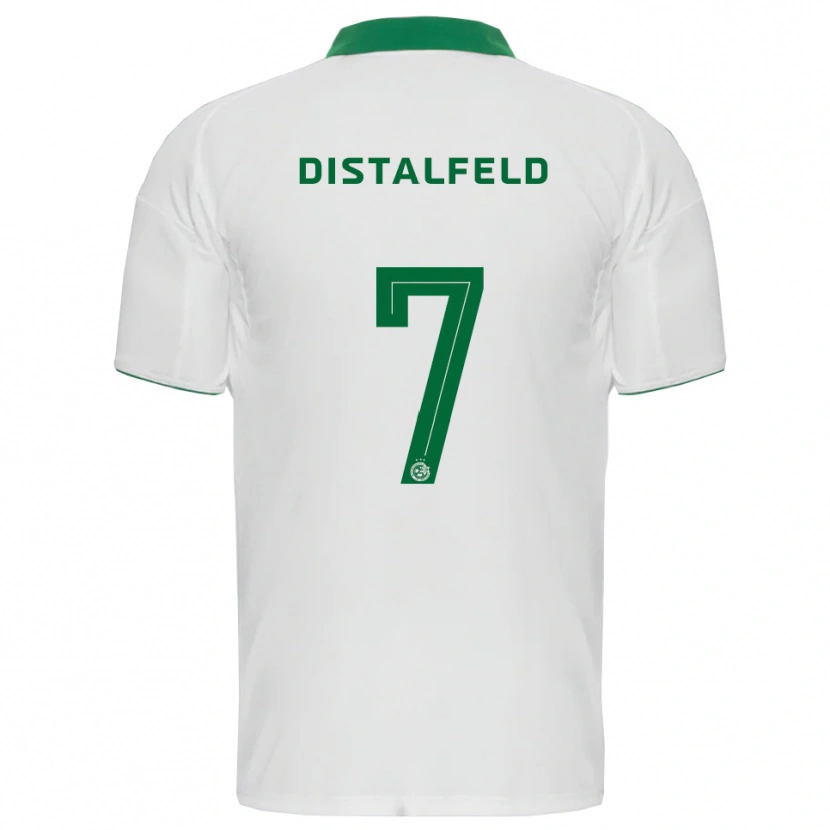 Danxen Uomo Maglia Yanai Distalfeld #7 Bianco Verde Kit Gara Away 2025/26 Maglietta