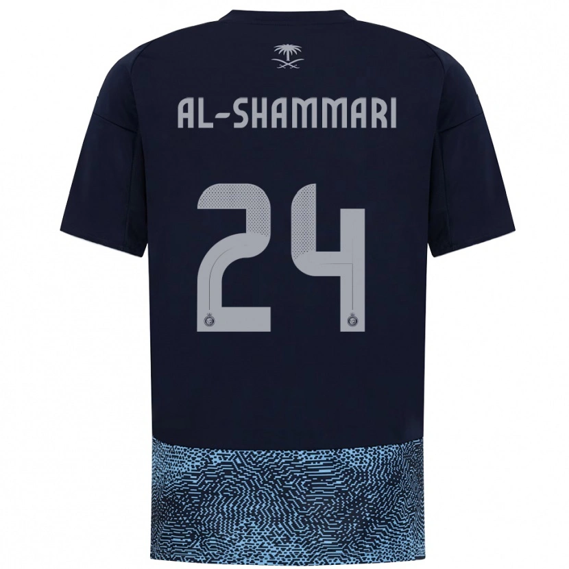 Danxen Uomo Maglia Mansour Al-Shammari #24 Navy Azzurro Cielo Kit Gara Away 2025/26 Maglietta