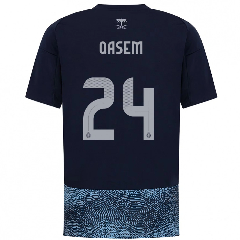 Danxen Uomo Maglia Mohammed Qasem #24 Navy Azzurro Cielo Kit Gara Away 2025/26 Maglietta
