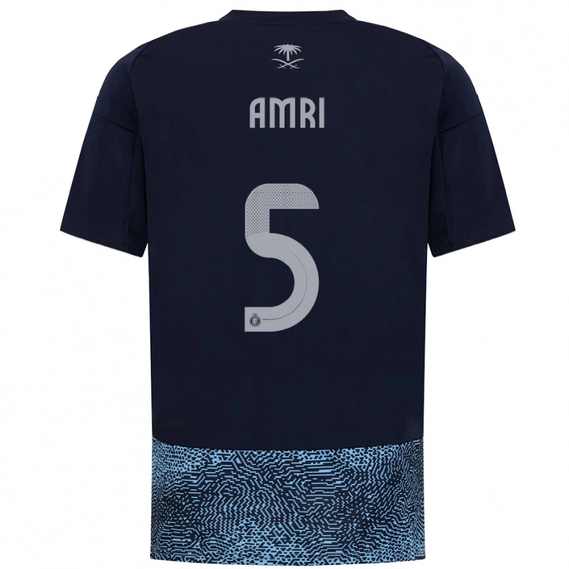 Danxen Uomo Maglia Abdulelah Al-Amri #5 Navy Azzurro Cielo Kit Gara Away 2025/26 Maglietta