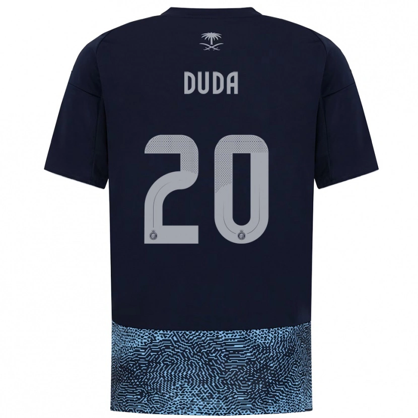 Danxen Uomo Maglia Duda Francelino #20 Navy Azzurro Cielo Kit Gara Away 2025/26 Maglietta