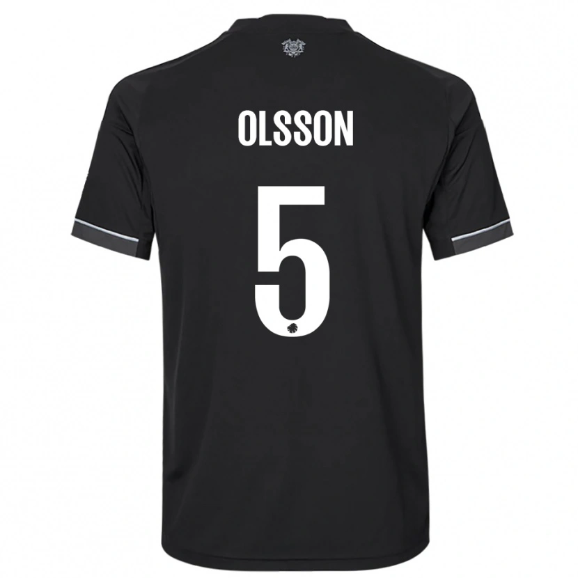 Danxen Uomo Maglia Cornelius Olsson #5 Nero Bianco Kit Gara Away 2025/26 Maglietta
